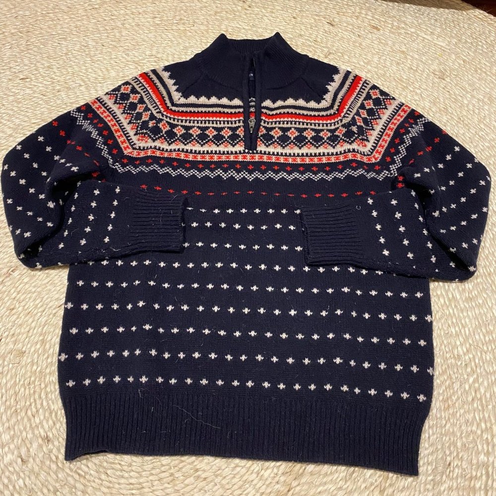 J. Crew Men's Fair Isle Nordic Pull over Sweater. Size: M, style:H1502